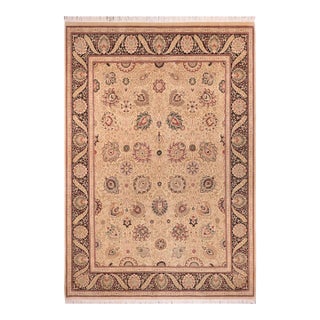 Elegant Pak-Persian Beige/Black Wool Rug - 9'1'' X 12'6'' For Sale