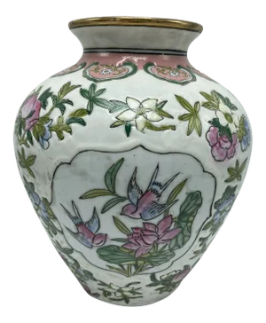 Colorful Vintage Chinoiserie Vase