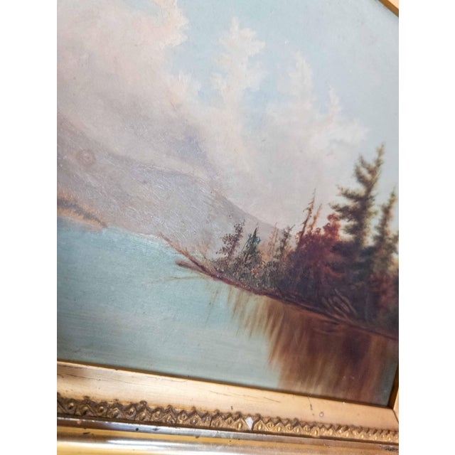 19th Century American Hudson River School Landscape Painting With Repairs For Sale - Image 14 of 18