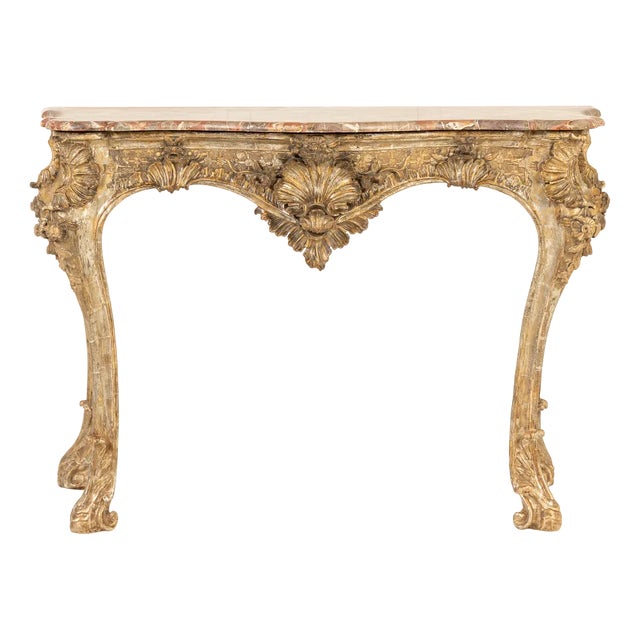 Antique Italian Silver Gilt Console Table, 1700s For Sale