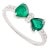 Natural Trillion Cut Emerald Diamond Bow Ring Size 9 in 14k White Gold For Sale