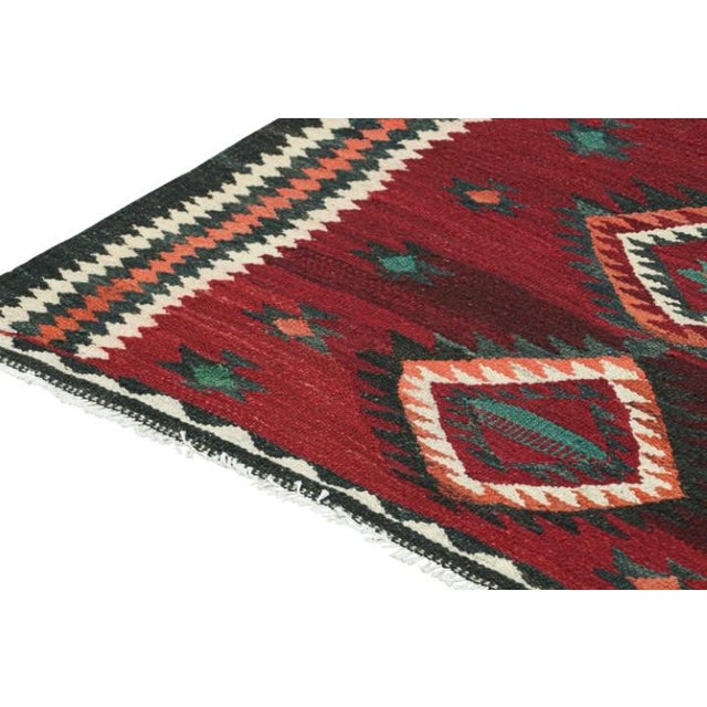 1950s Vintage Kurdish Persian Kilim in Red With Medallion Patterns by Rug & Kilim For Sale - Image 5 of 7