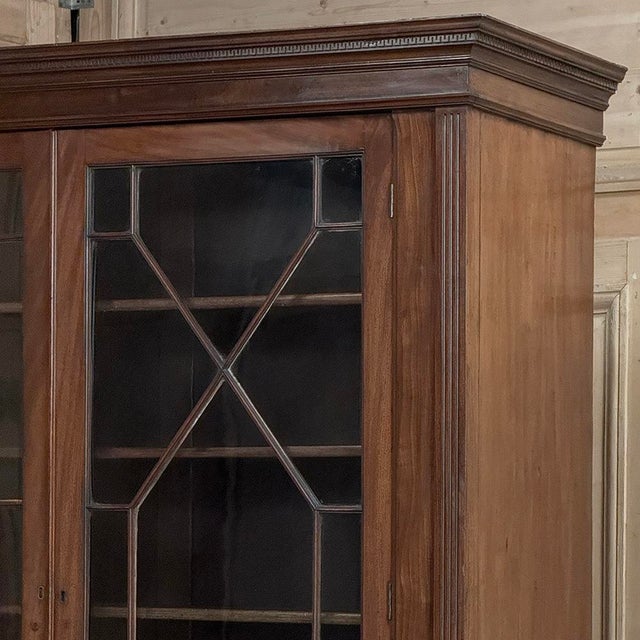 Late 19th Century 19th Century English Solid Mahogany Neoclassical Bookcase For Sale - Image 5 of 18