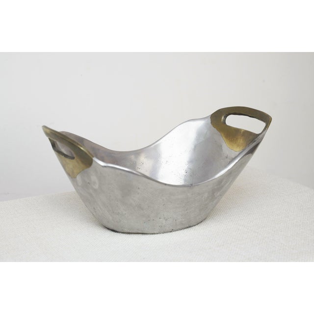 Metal Spanish Brutalist Aluminum Brass Ardisur Bowl, 1970s For Sale - Image 7 of 11