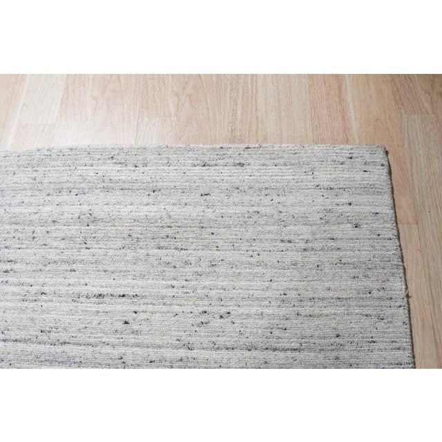 2020s 4x6 Gray Hand-Knotted Wool Striated Geometric Modern Carpet Rug For Sale - Image 5 of 7