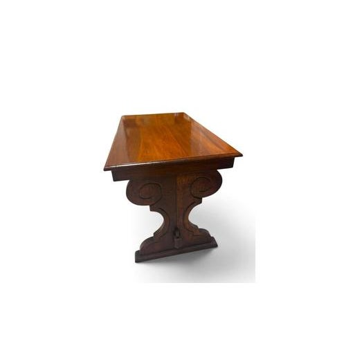Antique Rectangular Wooden Table with Shaped Legs For Sale - Image 3 of 6
