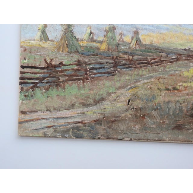 Rustic 1951 Homestead Ranch Landscape Painting For Sale - Image 3 of 7