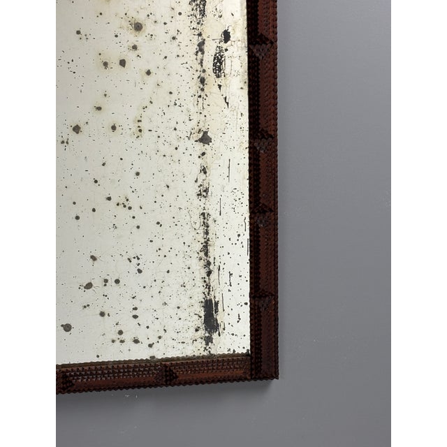 Antique Tramp Art Folk Art Distressed Mirror, Belgium, 1900s, 1890s For Sale - Image 15 of 18