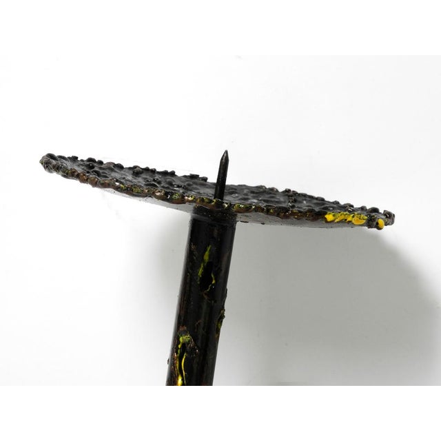 Large Italian Sculptural Brutalist Iron Candleholder by Marcello Fantoni, 1950s For Sale - Image 10 of 14