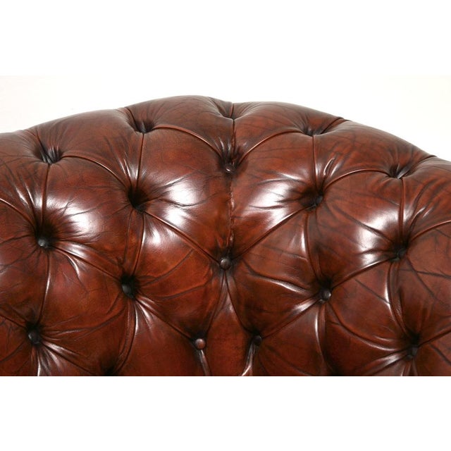 Antique Deep Buttoned Leather Chesterfield Sofa, 1950 For Sale - Image 10 of 11