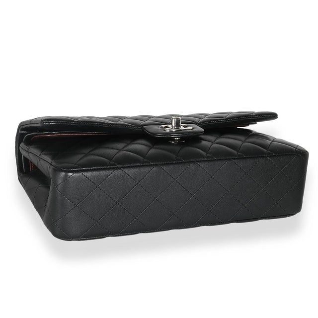 Black Quilted Lambskin Medium Classic Double Flap Bag For Sale In New York - Image 6 of 9