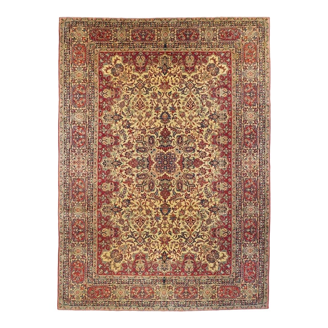 1940s Vintage Isfahan Rug 7'7'' x 10'11'' For Sale