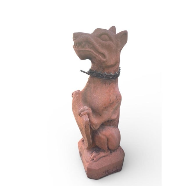 Pair of Revival Terracotta Guardian Hounds For Sale - Image 4 of 7