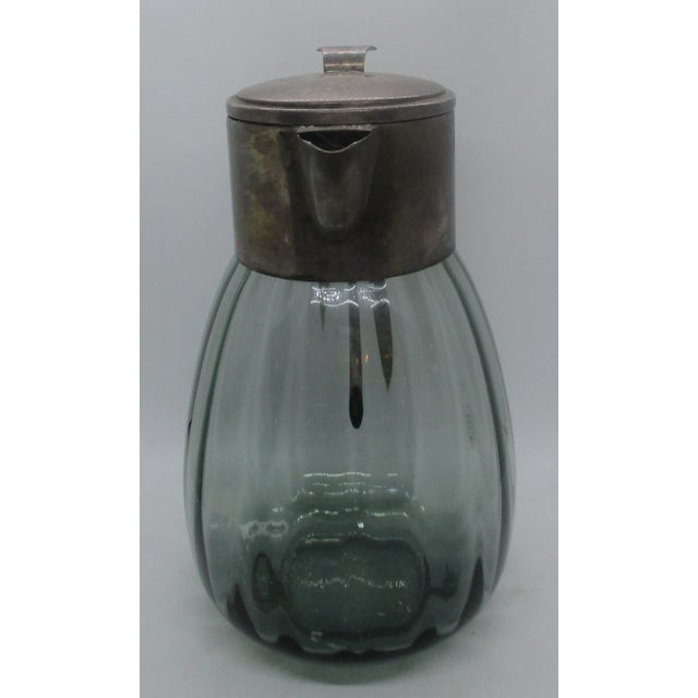 Victorian 1930s Silverplate and Glass Water Carafe Eisenberg Lozano, Made in Germany For Sale - Image 3 of 12