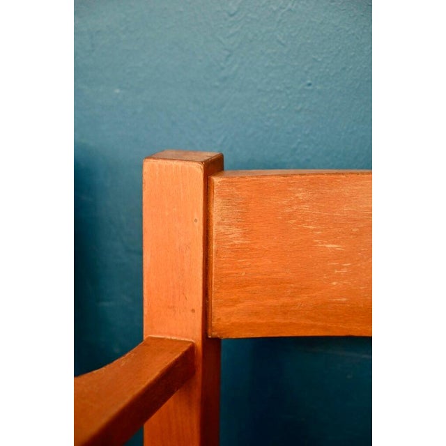 Brutalist French Armchairs in Elm and Straw, 1970s, Set of 3 For Sale - Image 14 of 17