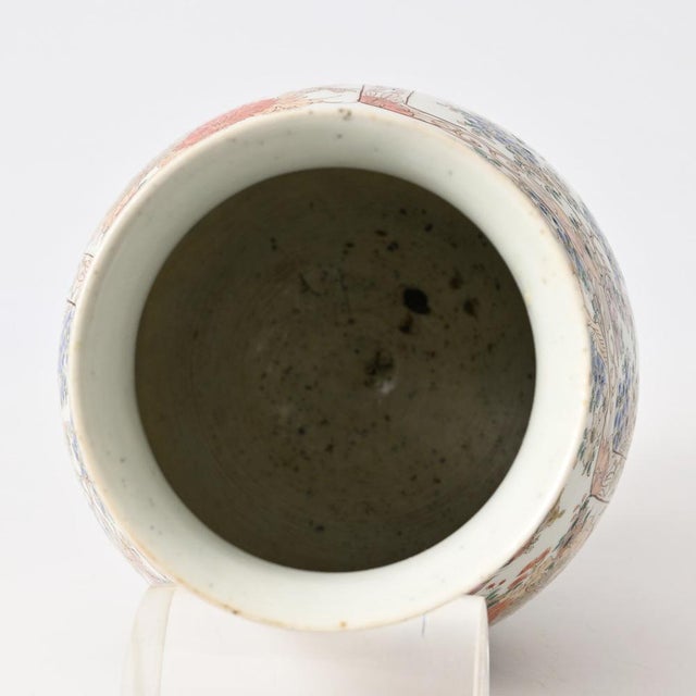 Antique Japanese Hand-Painted Porcelain Vase For Sale - Image 6 of 12
