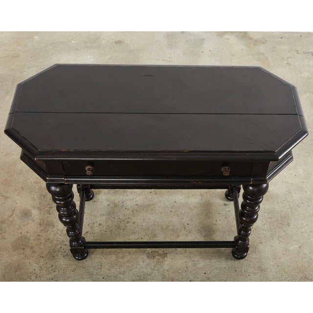Tommy Bahama Portuguese Style Ebonized Spinet Secretary Desk by Tommy Bahama For Sale - Image 4 of 12