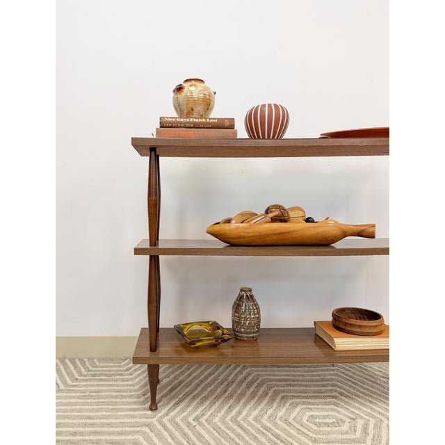 Vintage 3-Tier Shelf Small Mid-Century Bookcase Display For Sale - Image 11 of 11