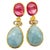 Gemstone Bochic "Orient" Multi Sapphire, Aquamarine & Ruby Earrings Set 18K Gold&Silver For Sale - Image 7 of 18