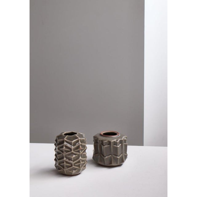 1960s Stoneware Vases by Melike Ababyianik for Royal Copenhagen, Denmark, 1960s, Set of 2 For Sale - Image 5 of 17