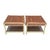 Maison Jansen style Regency low end tables with wood grain tops and smoked glass lower shelves. The frames are an elegant...