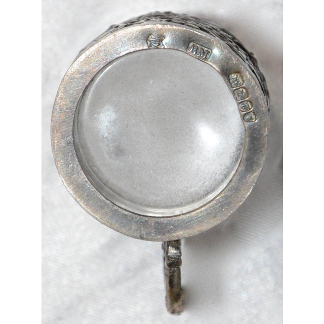 Victorian Victorian Silver and Engraved Crystal Decanter With Cordial Cups For Sale - Image 3 of 9