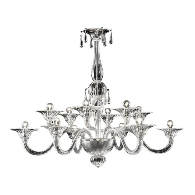 Transparent Venetian Murano Glass Chandelier by Simoeng For Sale - Image 6 of 6