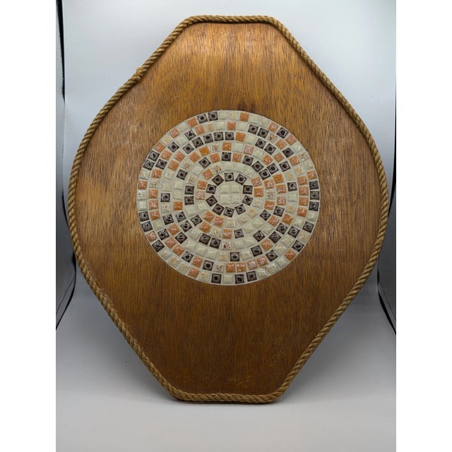 Vintage Mid Century Modern Mosaiac Wood Trivet For Sale - Image 12 of 12