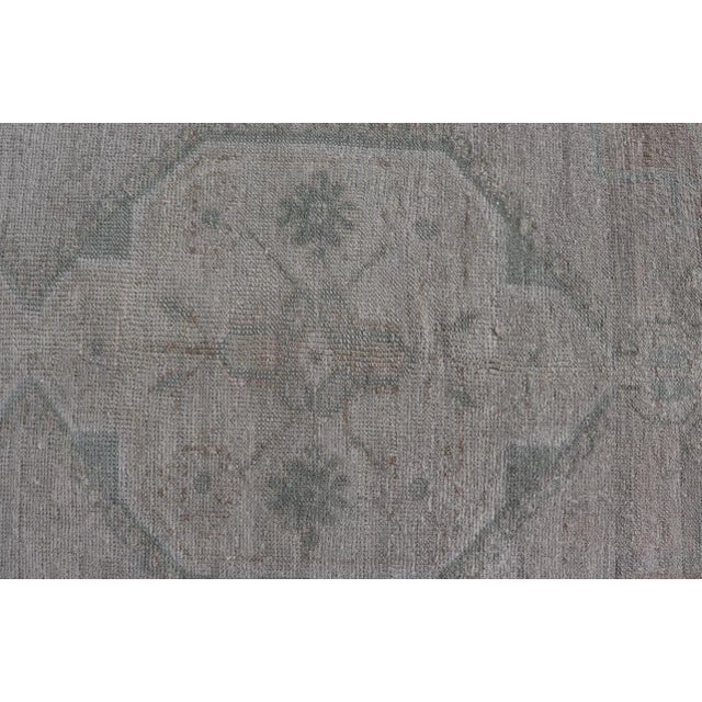 Vintage Turkish Oushak Runner With Subdued Geometric Medallions in Light Tones 2'9"x6'6" For Sale In Atlanta - Image 6 of 10