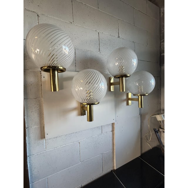 Wall Lamps from Venini, 1970s, Set of 4 For Sale - Image 9 of 11