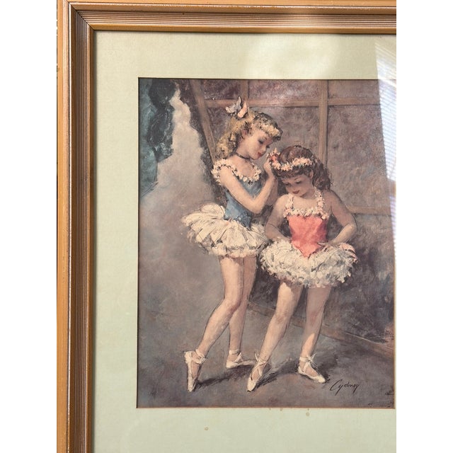 Vintage Ballet Dancers Print Signed “Cydney” – Framed – 1970s–1980s For Sale In Orlando - Image 6 of 7