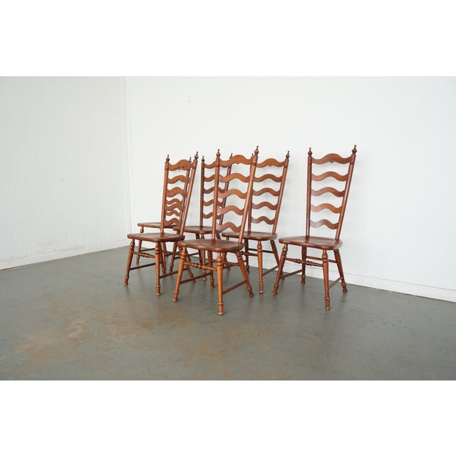 American Vintage Tell City Early American Ladderback Dining Chairs (Set of 6) For Sale - Image 3 of 18