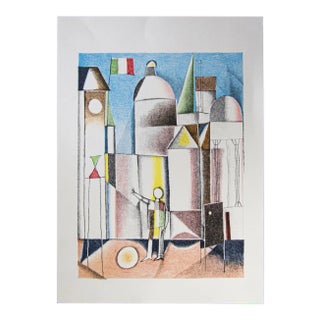 Franco Gentilini, Italian City, Original Offset, 1970s For Sale