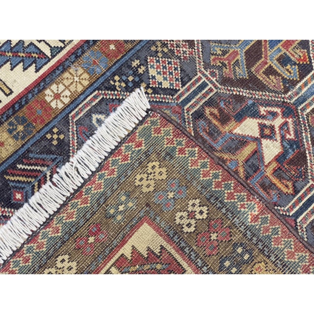 Late 19th Century Antique Caucasian Kazak Rug 3’5" X 6’1" For Sale - Image 5 of 11