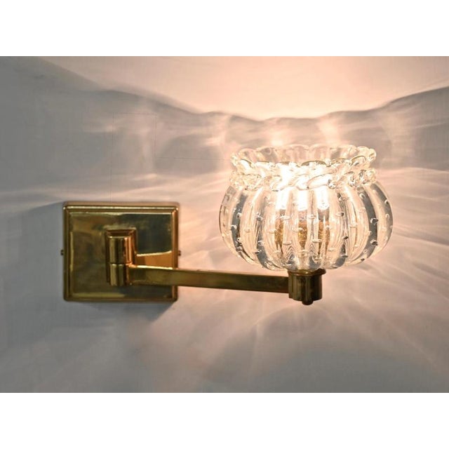 Large Adjustable Murano Glass and Brass Flower Sconces from Barovier, Italy, 1940s, Set of 2 For Sale - Image 18 of 18