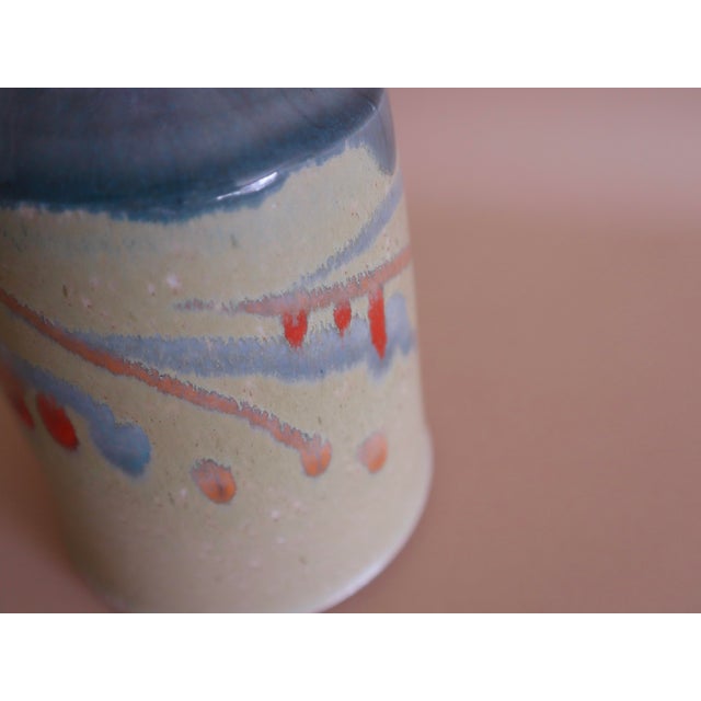 Mid-Century Modern 1960 Vintage Midcentury Studio Pottery Stem Vase For Sale - Image 3 of 10