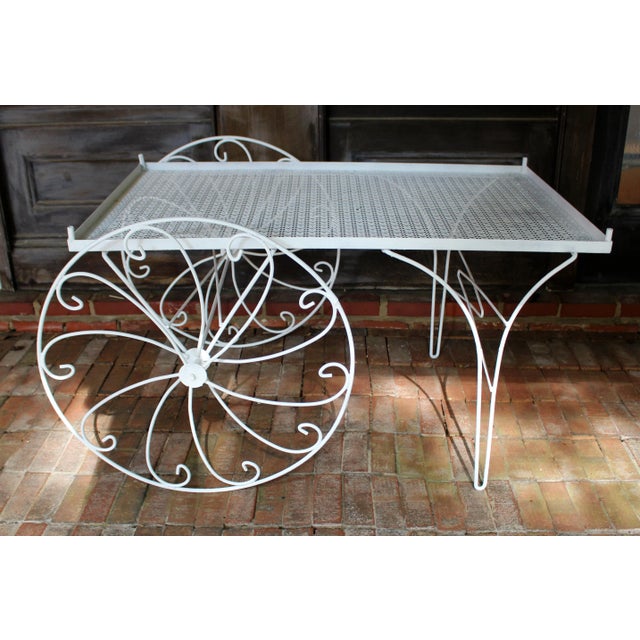 American Mid-20th Century Wrought Iron Garden Cart For Sale - Image 3 of 5