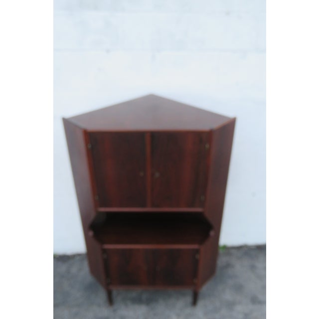 1960s Mid Century Danish Rosewood Corner Cabinet Storage Cupboard 6167 For Sale In Miami - Image 6 of 18