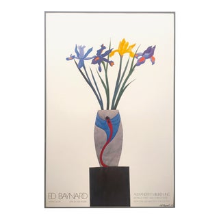 Ed Baynard Vintage 1980 Limited Edition Modernist Lithograph Print Framed Exhibition Poster For Sale