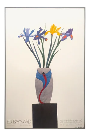 Ed Baynard Vintage 1980 Limited Edition Modernist Lithograph Print Framed Exhibition Poster
