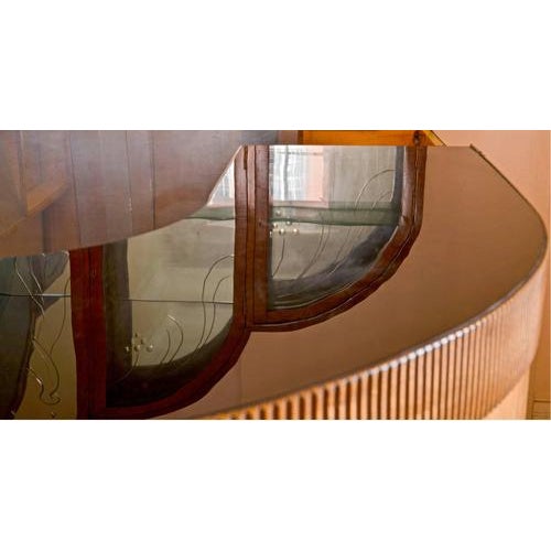 Gold Art Deco Bar with Engraved Bevel Mirror, 1946 For Sale - Image 8 of 10