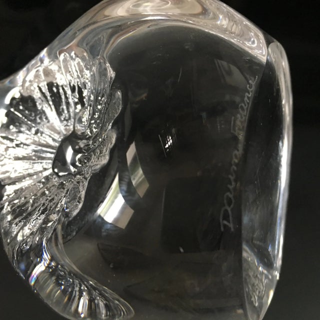 Daum of France Owl Crystal Glass Paper Weight For Sale In West Palm - Image 6 of 9