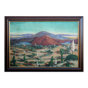 Mid Century Southwest Desert Landscape in Oil on Canvas by C. Gallagher