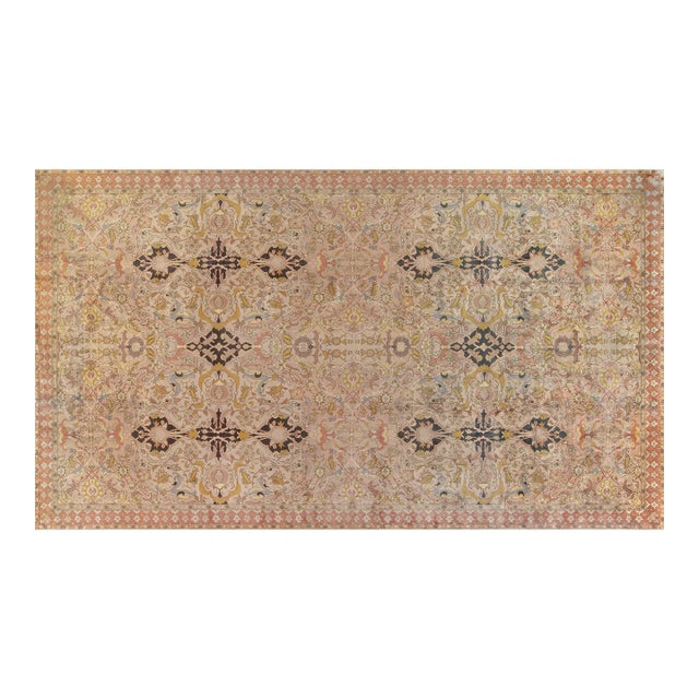 1920s Abstract Indian Handmade Wool Rug For Sale