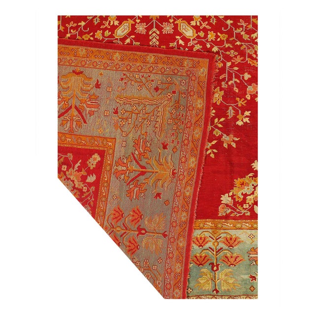 Traditional Pasargad DC Rust Original Antique Turkish Oushak Rug For Sale - Image 3 of 9