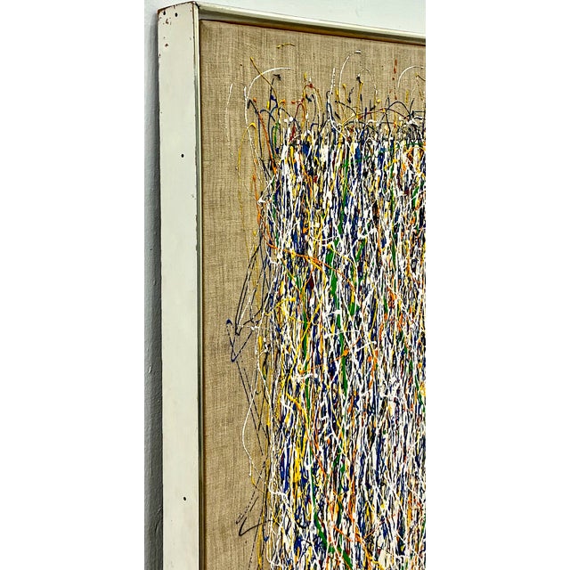 Sand Abstract Expressionism in a Large Mid-Century Modern Dripped Painting For Sale - Image 8 of 12
