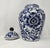 Vintage Chinese 14" Blue and White Porcelain Floral Temple Ginger Jar For Sale - Image 4 of 5