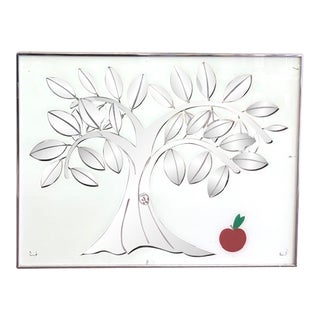 Original Mid Century Greg Copeland Tree of Life Mirror With Apple - Signed and Dated For Sale