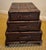 A Late 20th Century Stacking Luggage-Form Leather and woven rattan Chest Side Table featuring 3 drawers with leather pulls...