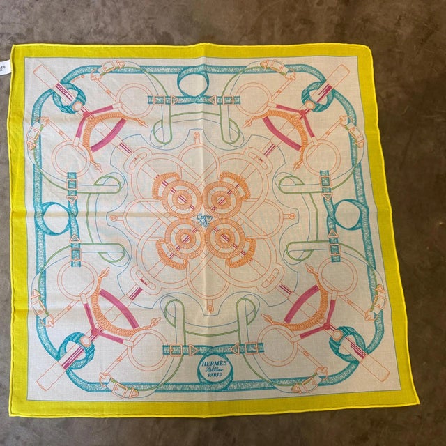 A 21st Century New Hermès Silk Scarf "Eperon D'or" by Henry d'Origny For Sale - Image 9 of 12